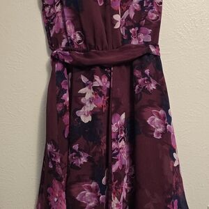 Jennifer Lopez Strapless Dress in Purple Floral